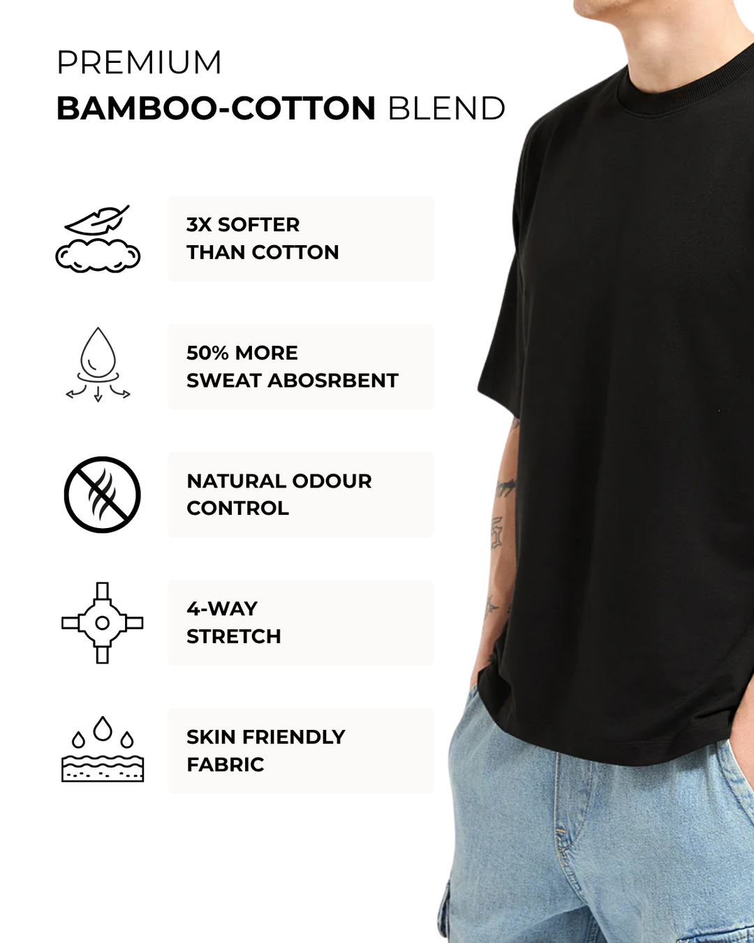 Bamboo Oversized - Noir