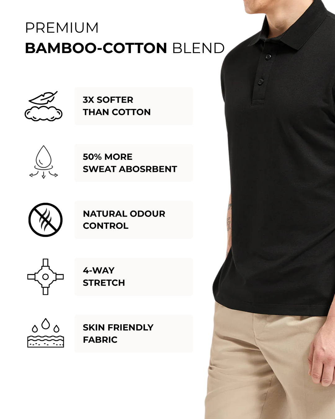 Bamboo Polo - Onyx