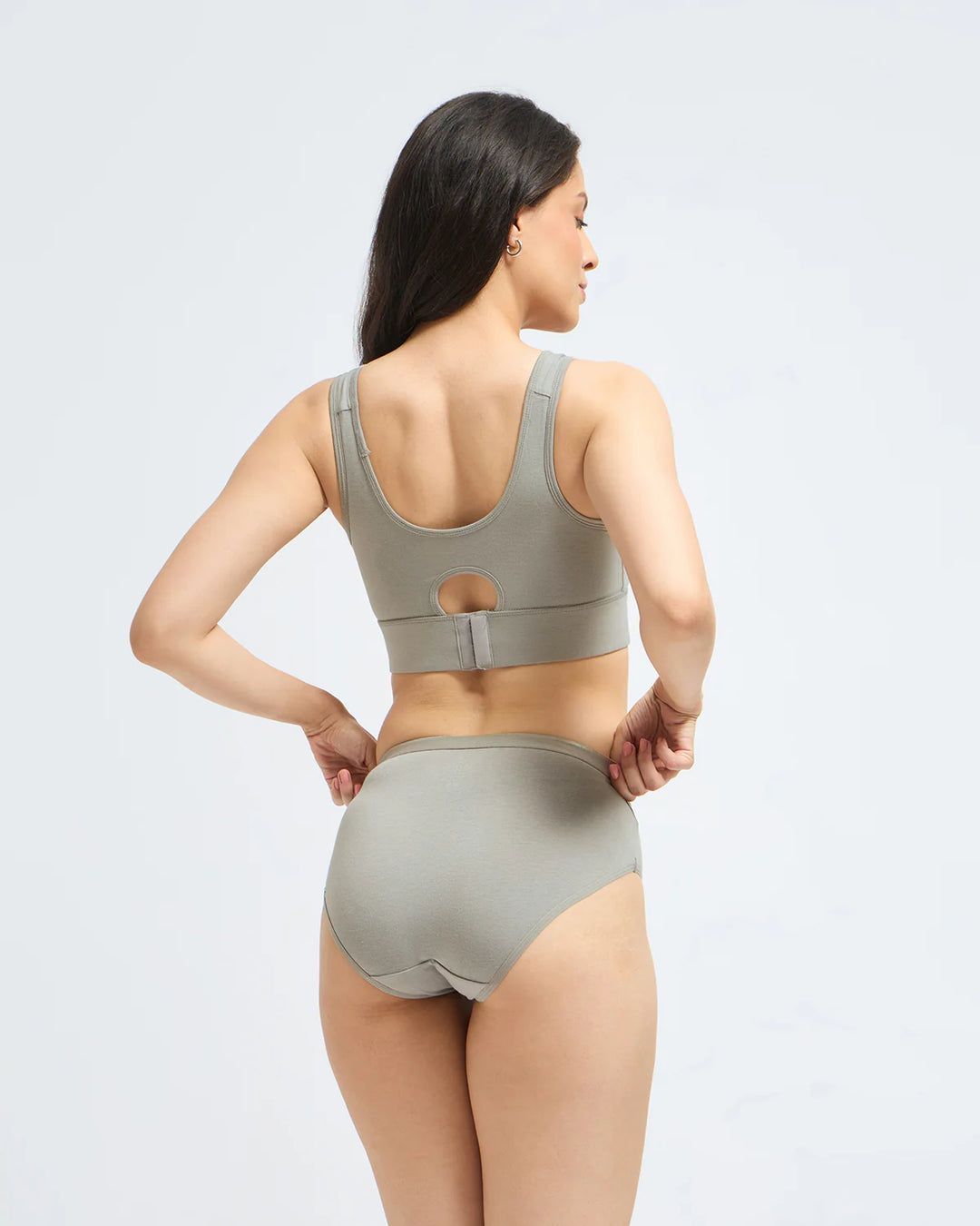 Bamboo Wireless Padded Lounge Bra - Clay