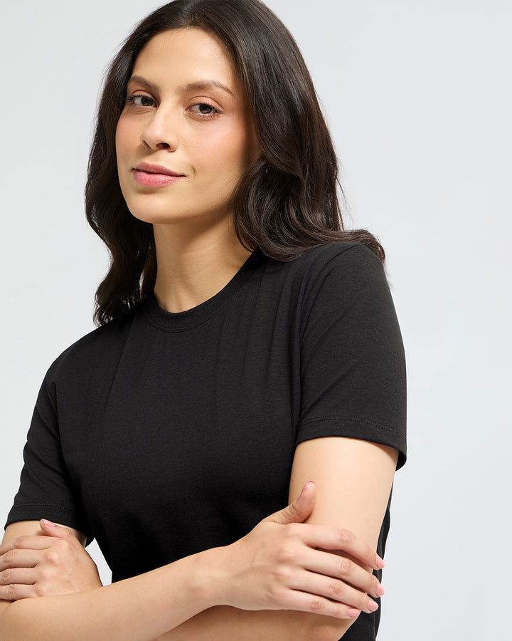 Bamboo Crop Top - Ebony