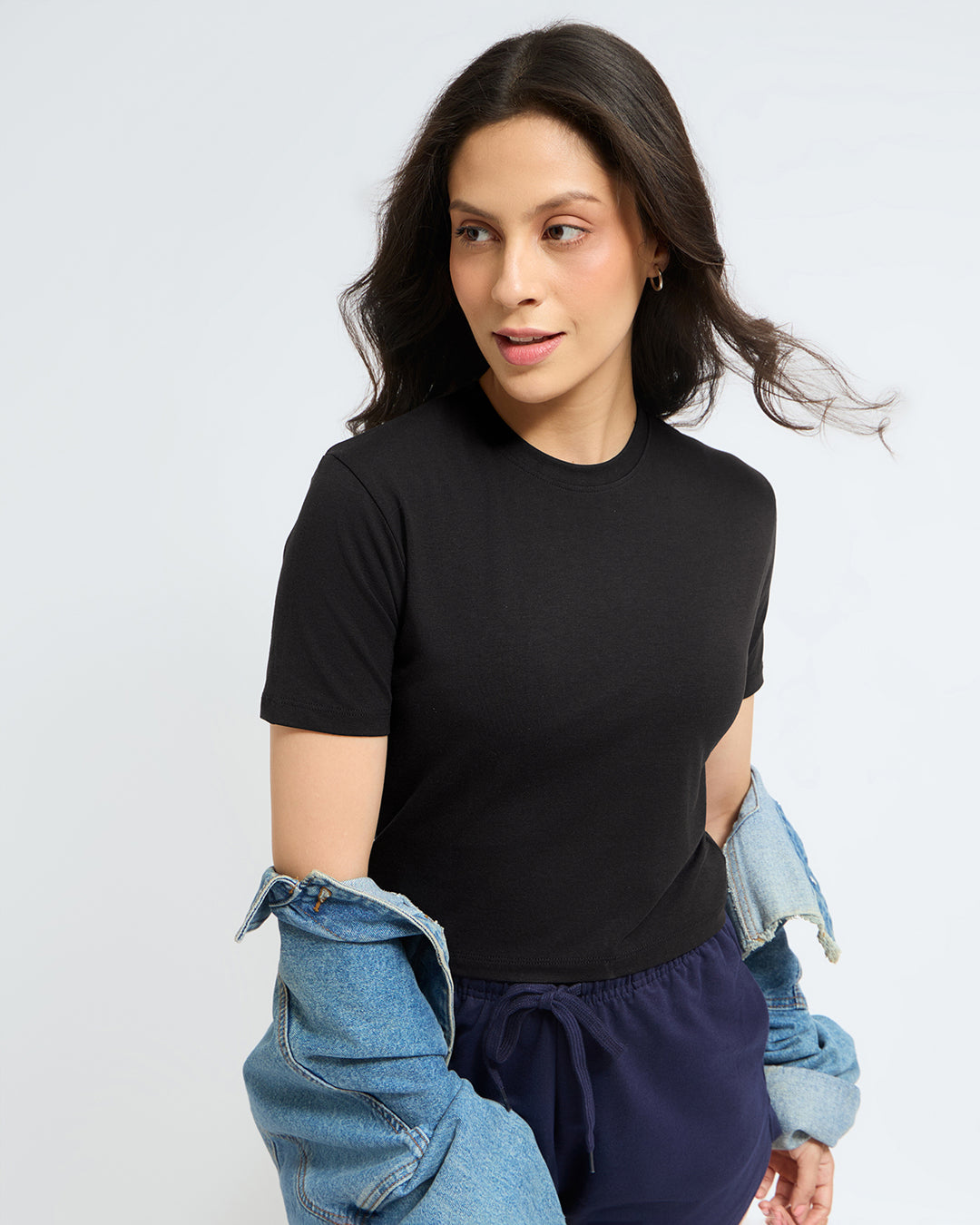 Bamboo Crop Top - Ebony