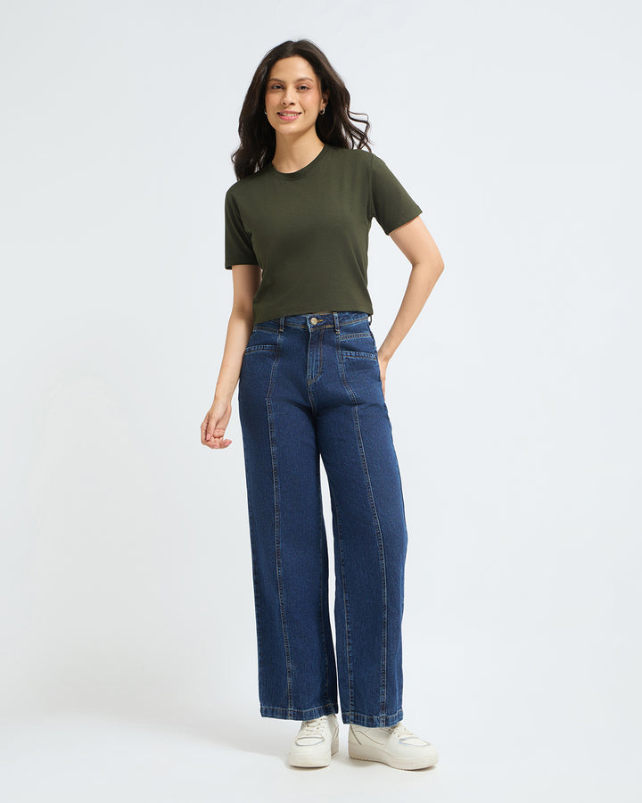 Bamboo Crop Top - Muted Moss