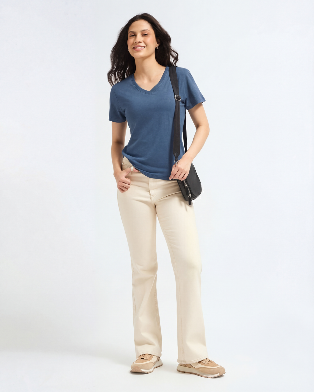 Bamboo V-Neck - Azure