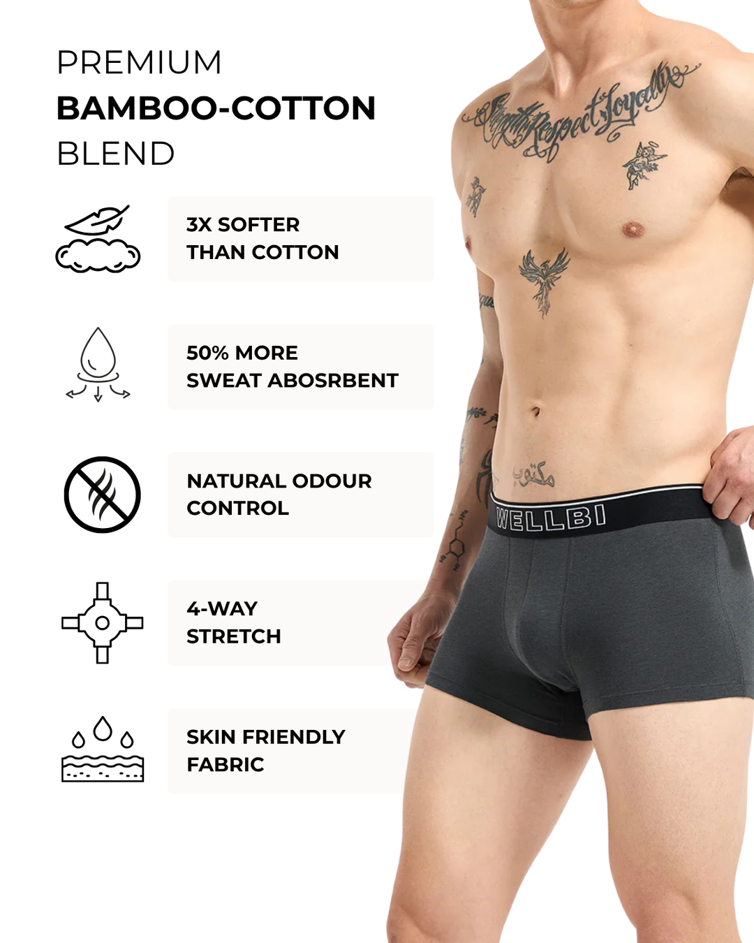 Men's Bamboo Active Trunks - Pack of 2