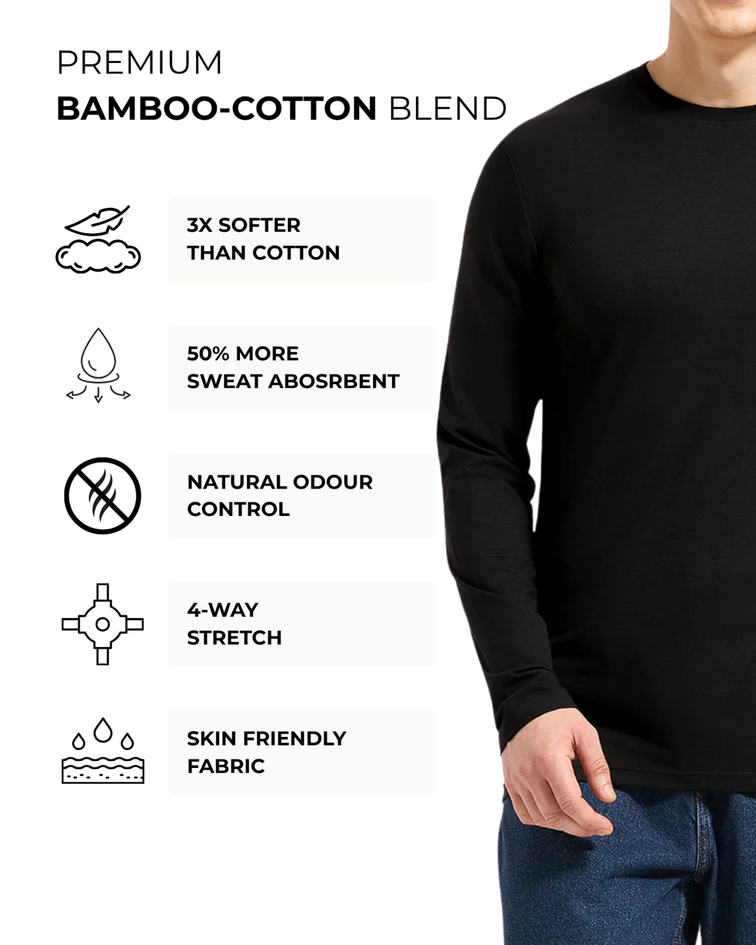 Bamboo Full-sleeve - Noir