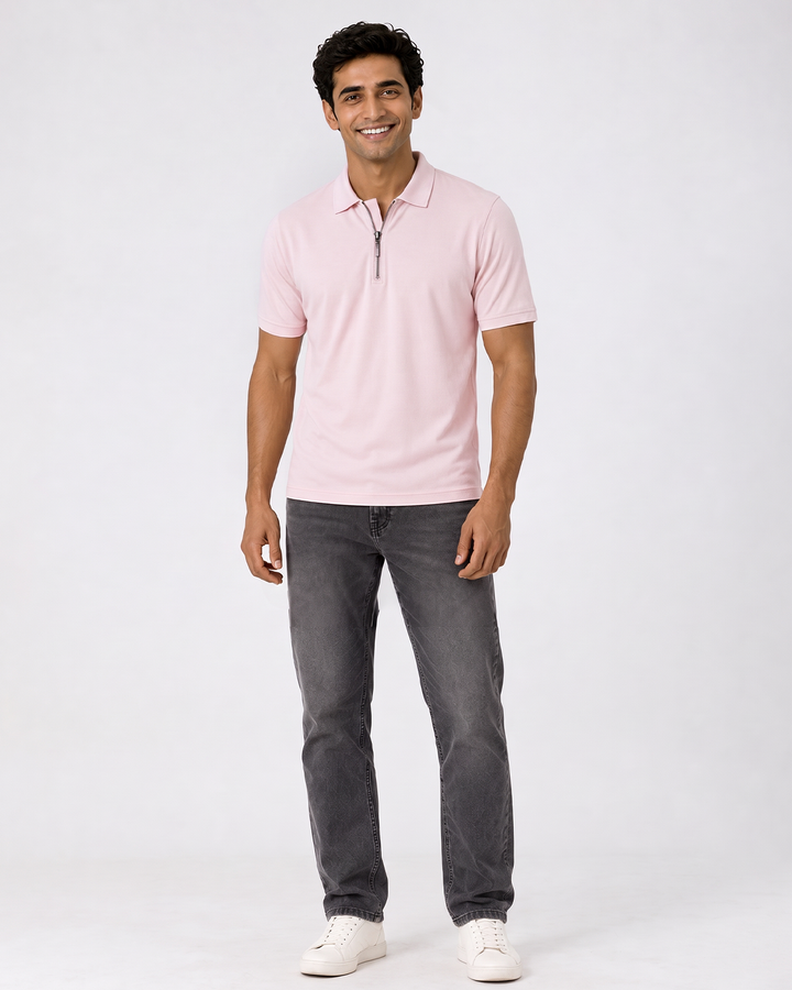 Men's Bamboo Core Zipper Polo