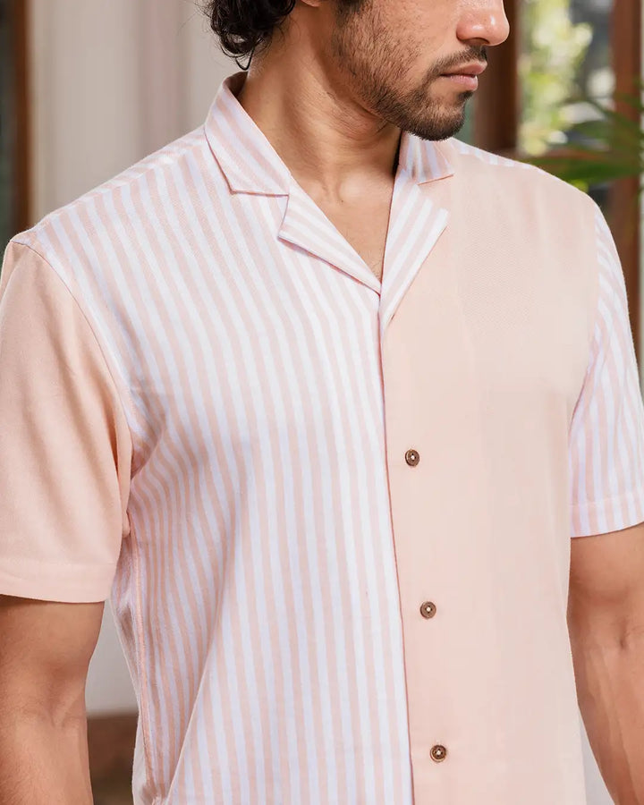 Prunus - Cuban Collar Stripe Shirt