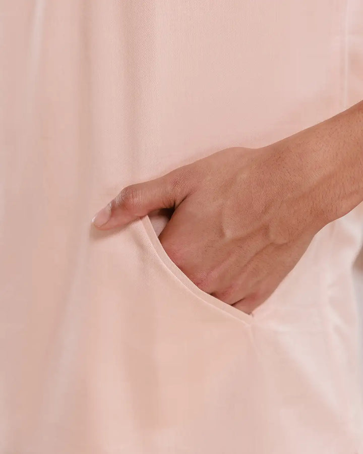 Modern stylish pink zipper front shirt for men, Stylish and functional zipper front shirt for men, combining modern design with comfort
